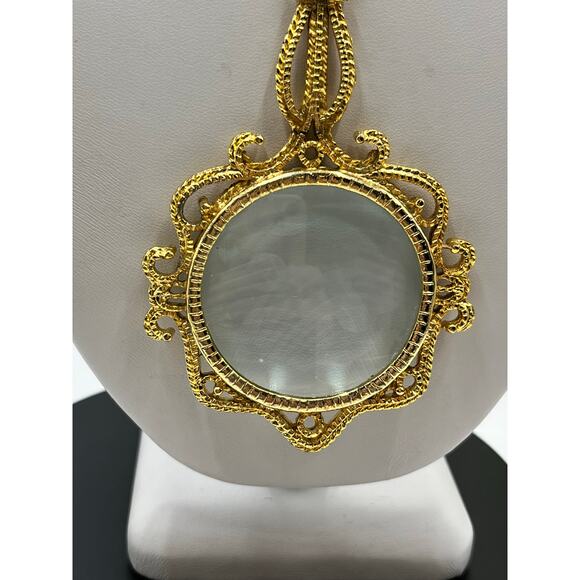 Working Loupe Ornate Magnifying Glass Rope Chain Long Pendant Necklace - Picture 12 of 14